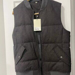 $259 SUITSUPPLY Mens Vest Flannel Wool Chengdu Rib Lined Down Zip